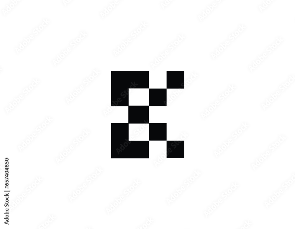Letters EK Pixel logo design concept Letters EK Pixel logo design concept