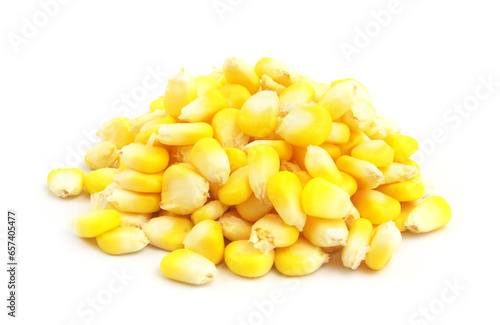 Corn seeds isolated on white background	