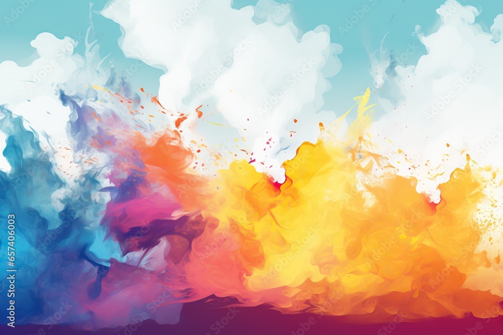 Fototapeta premium bright multicolored pigments in Holi festival style, perfect for festive bright backgrounds