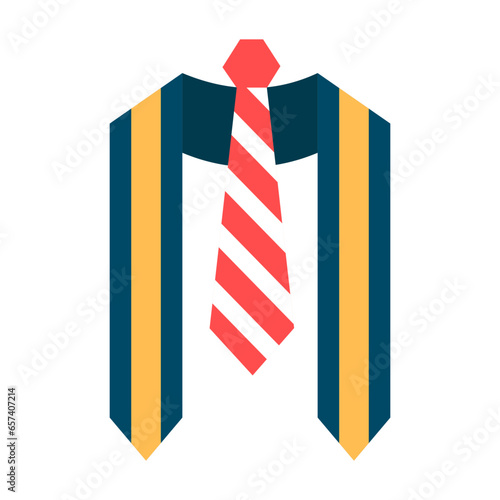Illustration of Graduation Stole and Tie