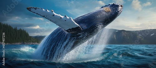 Humpback whale on Vava u island Tonga With copyspace for text photo