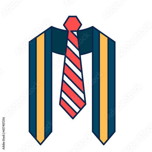 Illustration of Graduation Stole and Tie