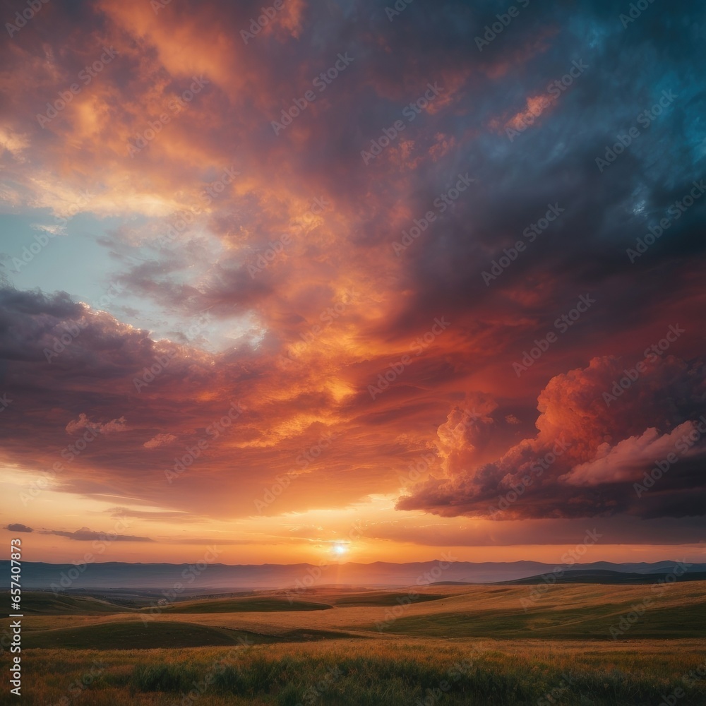 Celestial Harmony: Colors and Clouds in the Sky, Generative AI Celestial Harmony: Colors and Clouds in the Sky, Generative AI