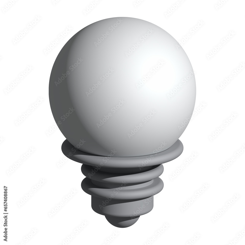 3d illustration of white light bulb idea icon business concept 3d illustration of white light bulb idea icon business concept