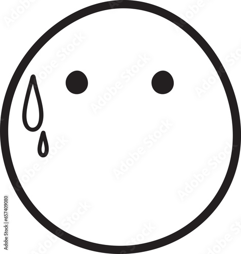 tried worry emoji face outline