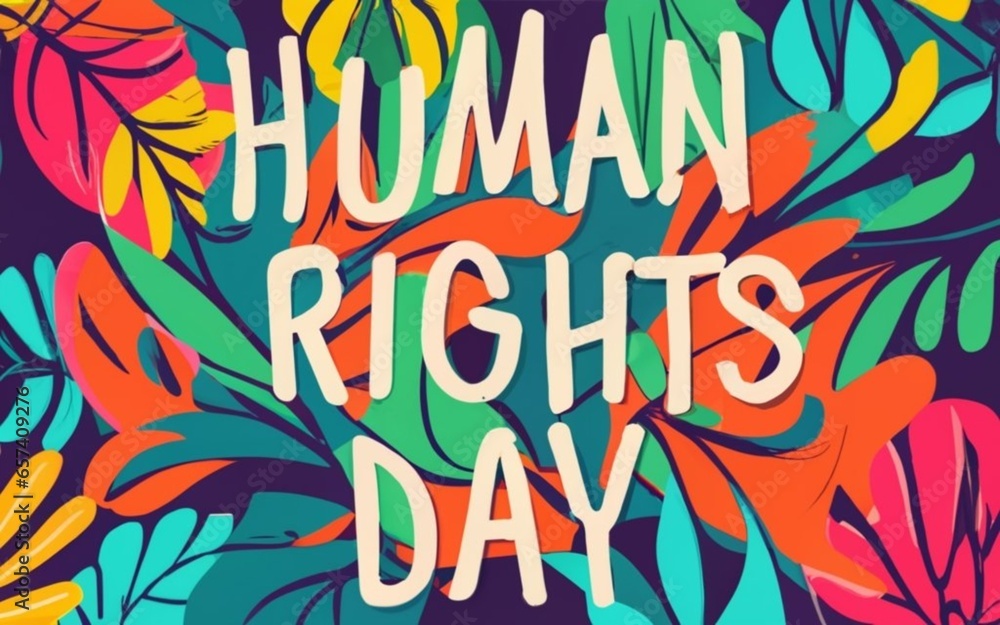 Obraz premium International Human Rights Day. December 10. Poster, Banner or Background. Vector illustration ai generated