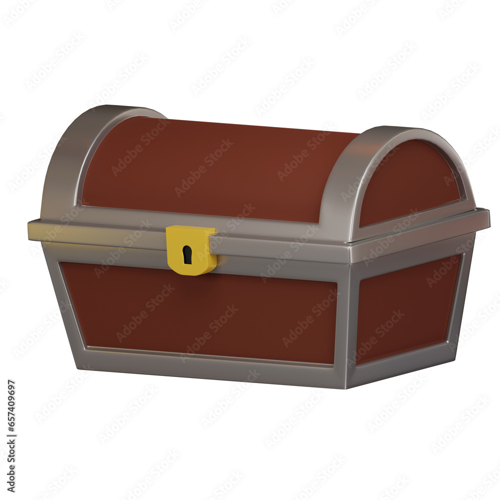 treasure chest 3d icon isolated on white background. 3d rendering treasure chest 3d icon isolated on white background. 3d rendering