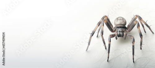 copy space image on isolated background giant spider in office environment