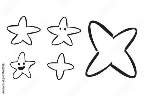 Vector Handdraw Sketch Five Star