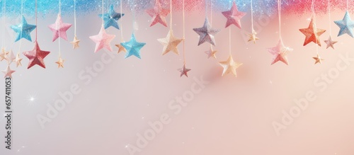 Stars at Christmastime isolated pastel background Copy space