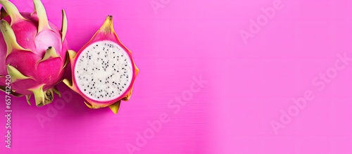 copy space image on isolated background with dragon fruit