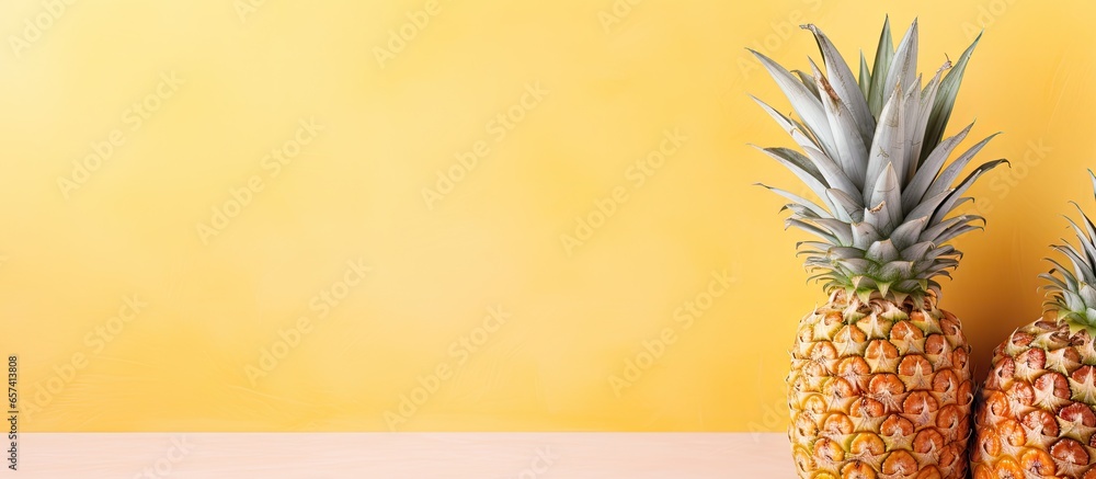 copy space image on isolated background pineapple isolation