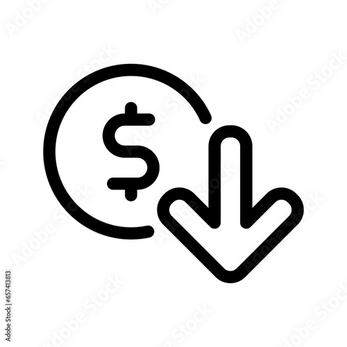 Reduce Expense Icon Vector Symbol Design Illustration