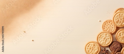 copy space image on isolated background with a cookie isolated on it
