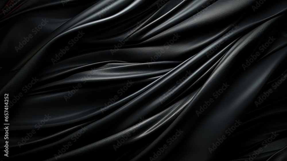 Abstract Black Textile Transparent Silky Wavy Fabric Wooden Background Abstract Black Textile Transparent Silky Wavy Fabric Wooden Background