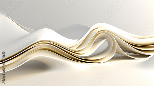 White and Gold Minimalist Abstract With Wave or Curves Background