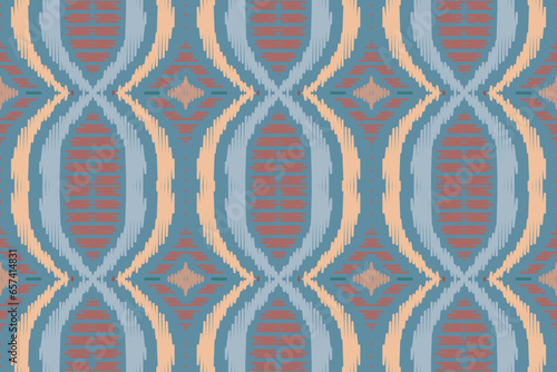 Ikat Paisley Pattern Embroidery Background. Ikat Pattern Geometric Ethnic Oriental Pattern traditional.aztec Style Abstract Vector illustration.design for Texture,fabric,clothing,wrapping,sarong.