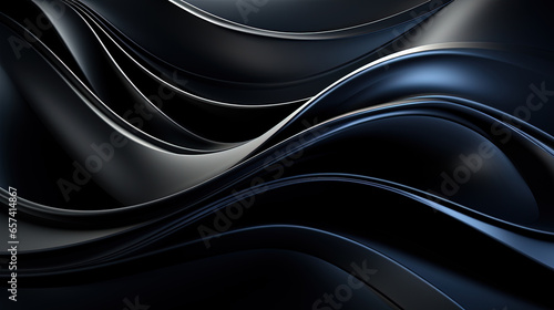 Digital Art of Black Liquid Gel Thick Wavy Silky Black Background