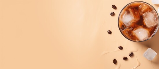 copy space image on isolated background with iced coffee