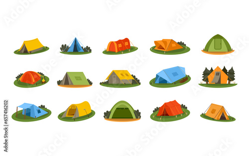 Set of Scout Tent Vector Element