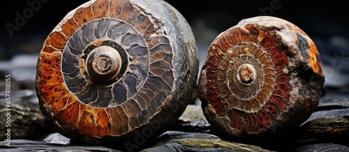 Ammonite fossils discovered near Northern Ireland s Atlantic shores include Promicroceras and Asteroceras With copyspace for text photo