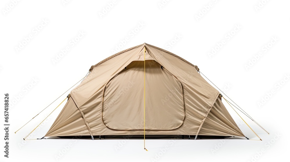 beige tent isolated on white background 