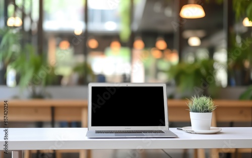 Wallpaper Mural Front view a laptop on a table. Generative AI Torontodigital.ca