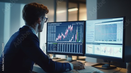 Investment stock market Entrepreneur Business team discussing and analysis graph stock market trading,stock chart concept