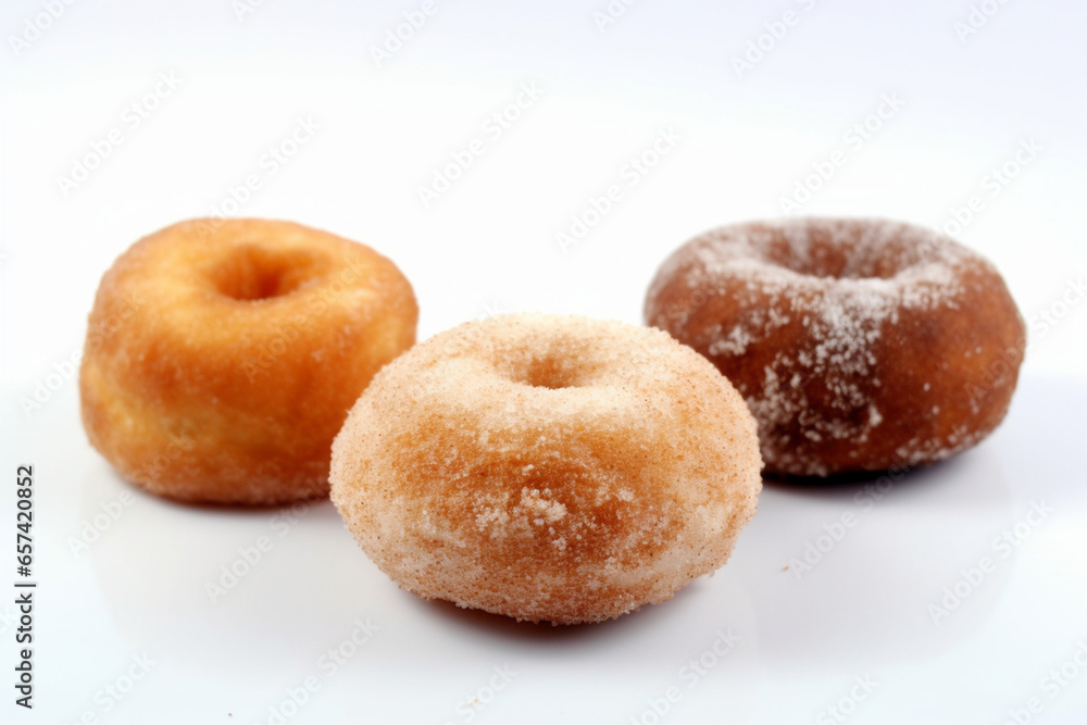 photo of three plain donuts