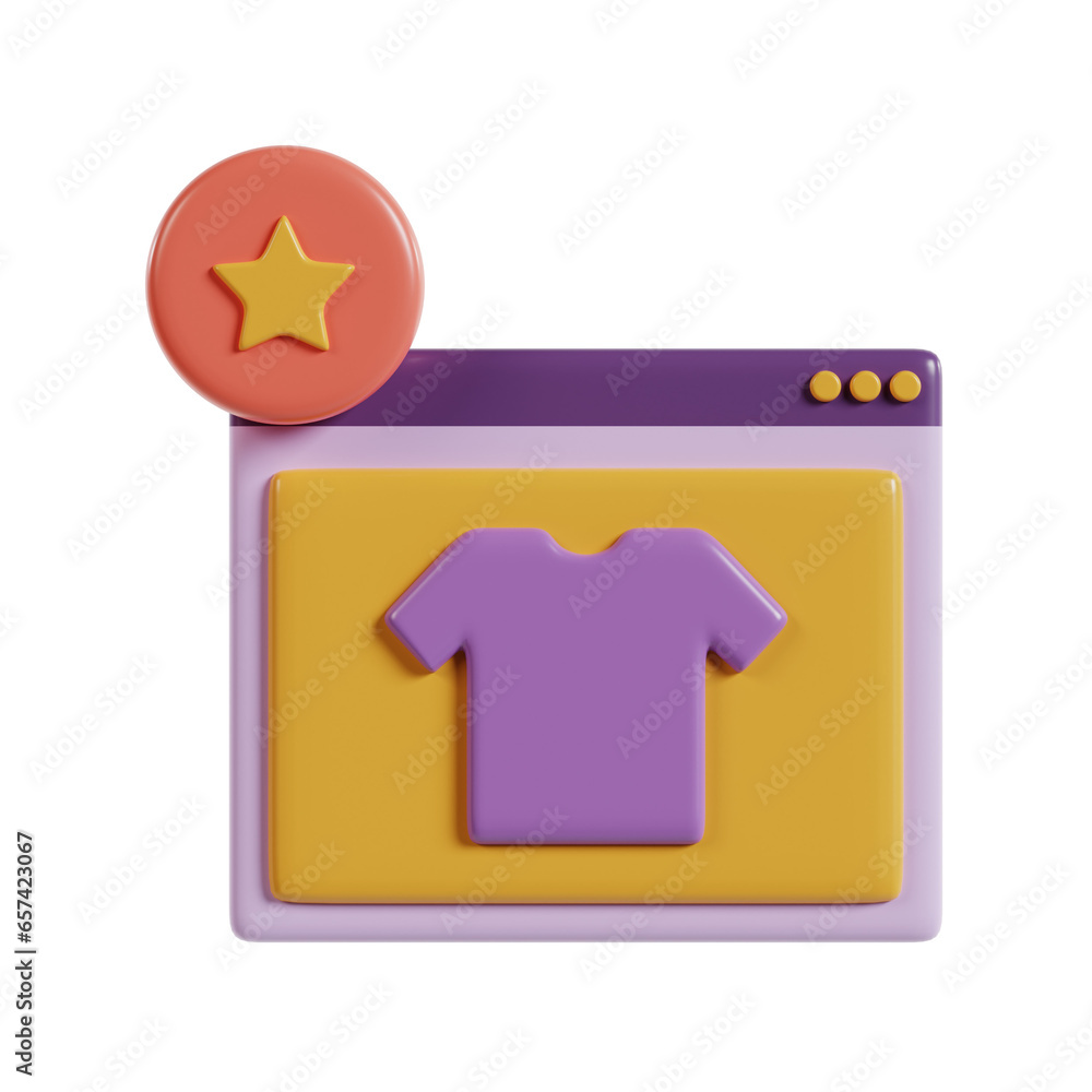 Online Shop Website with Star Icon for Favorite Item Online Shop Website with Star Icon for Favorite Item