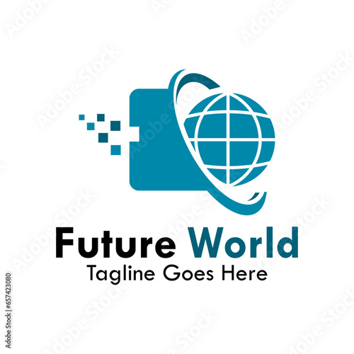 Future world design logo template illustration