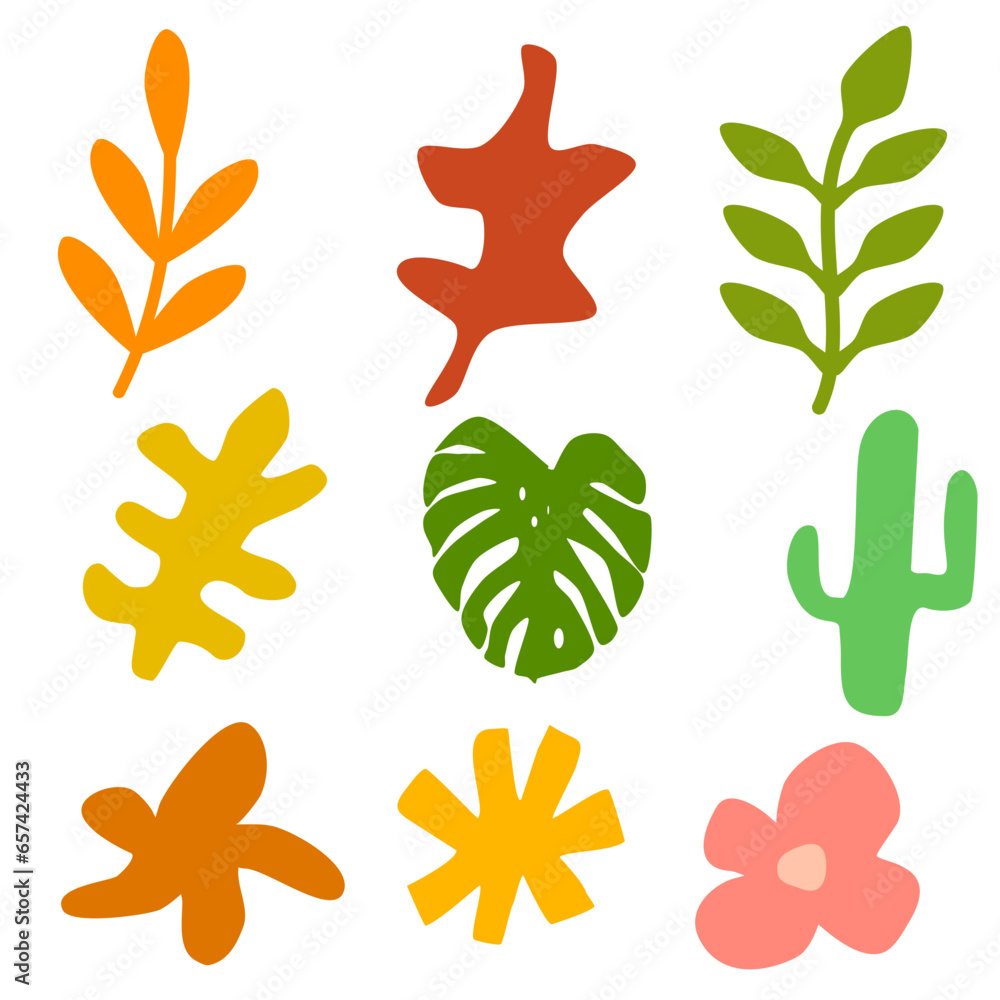 Fototapeta premium abstract nature art shapes collection