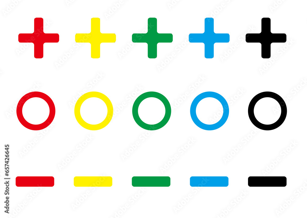 Fototapeta premium カラフルな白縁のボタンアイコン