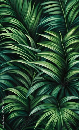 wallpaper green leaves of palm trees. Luxury  Generative AI