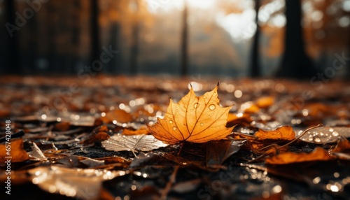 Autumn Season and Dried Leaf Background