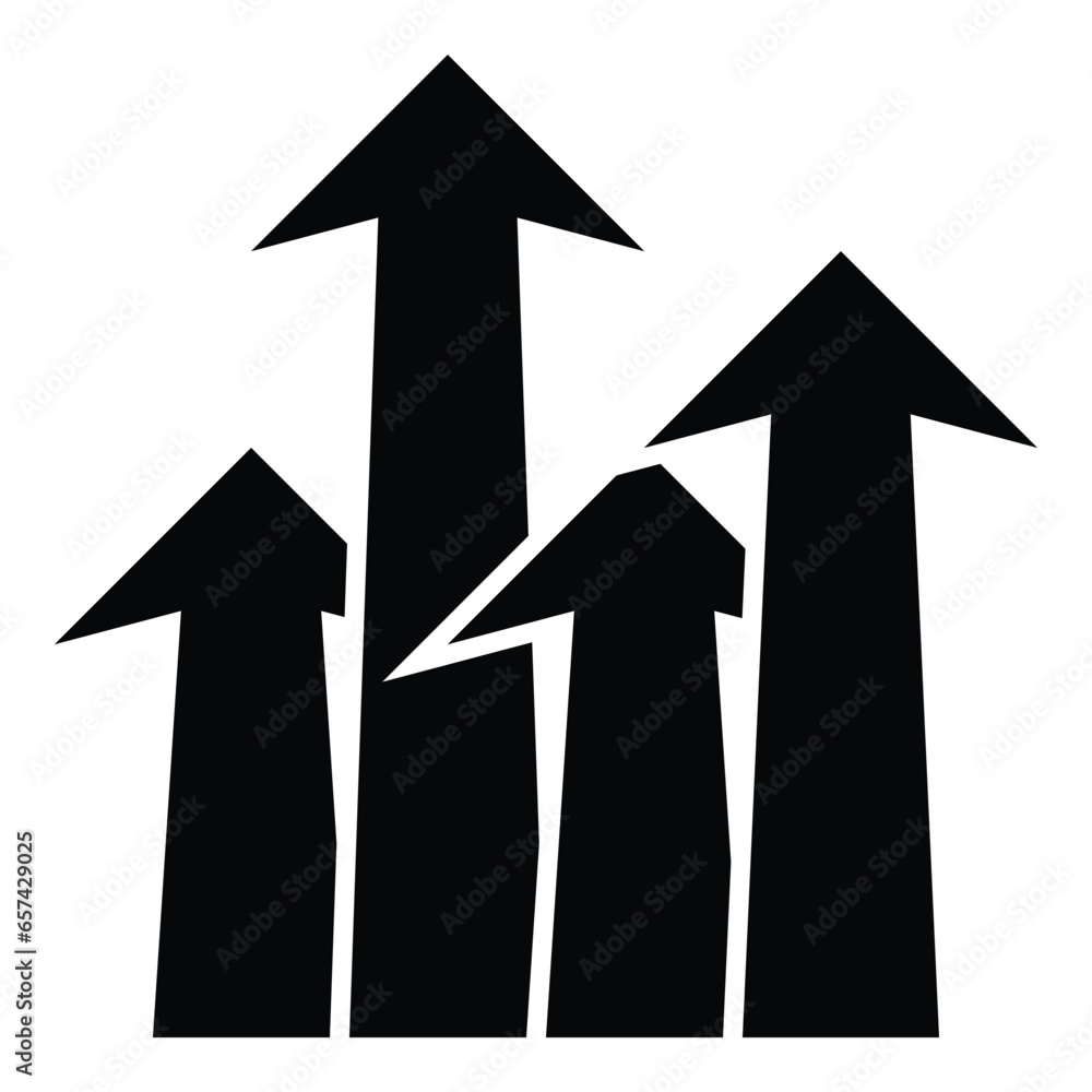 growth symbol arrow icon, vector isolated on white background. modern design and simple business concept growth symbol arrow icon, vector isolated on white background. modern design and simple business concept