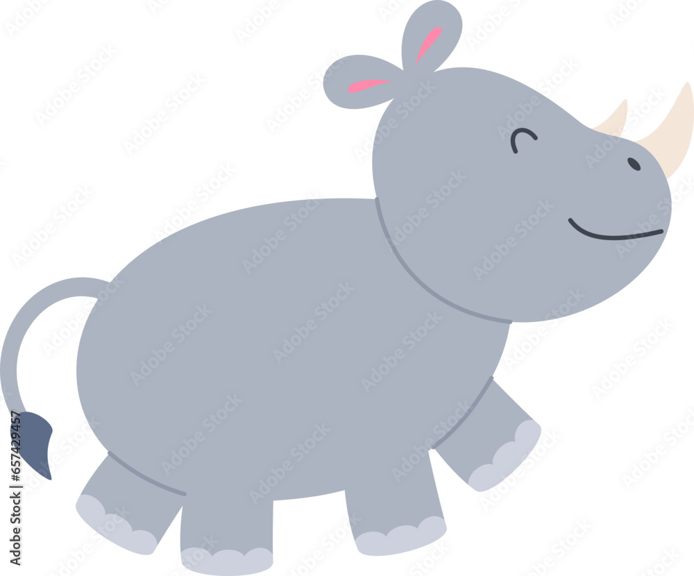 Fototapeta premium Rhino Hand Drawn Illustration