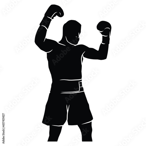 boxer silhouette hand drawing. graphic assets in the form of shadows of boxing players that can be used for background designs