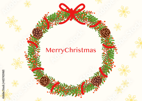 クリスマスリースのイラスト