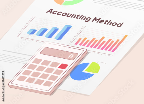Accounting Methods - Cash vs Accrual. Cash method records money transactions. Accrual accounting tracks when earnings and expenses occur. Vector isometric illustration on white background with icons