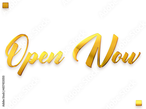 Open Now Gold PNG Typography Text Transparent Image