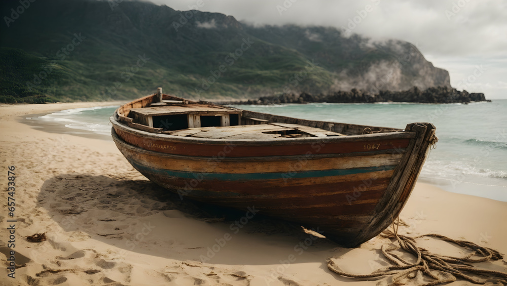 old boat on the beach