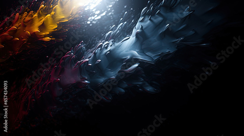 Splashed Colorful Ink Liquid Smoke Style Simple Dark Smoky Background