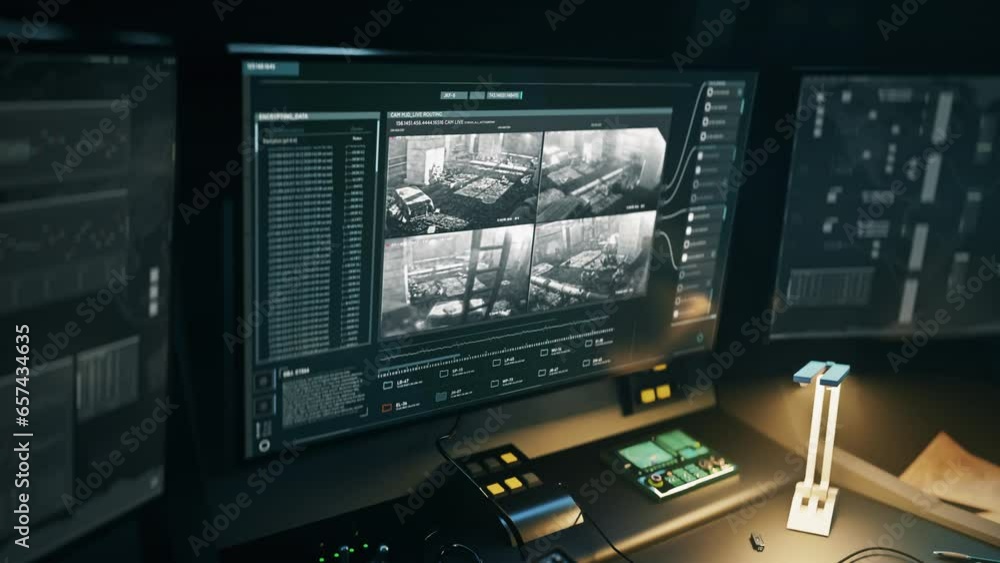 Military network monitoring system observing the soldiers during the mission. Monitoring military network technology shows dying troops. Military network monitoring the ongoing warfare fight.