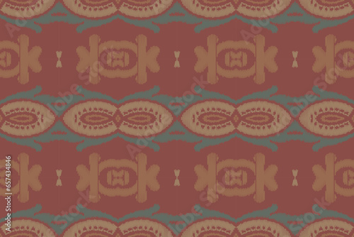 Ikat Damask Paisley Embroidery Background. Ikat Print Geometric Ethnic Oriental Pattern traditional.aztec Style Abstract Vector illustration.design for Texture,fabric,clothing,wrapping,sarong.