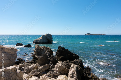 The beautiful coastline in Mathraki, one of the Diapontia islands northwest of Corfu, Greece photo