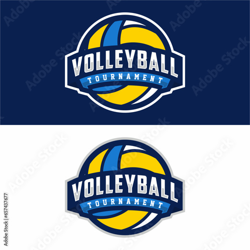 Volleyball sport logo design vector illustration