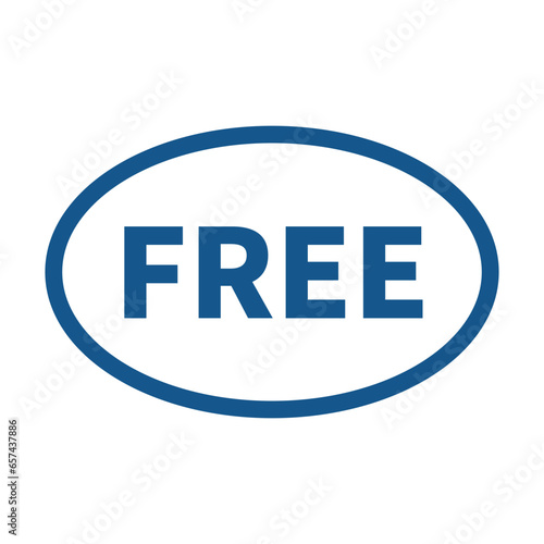 Free Stamp In Blue Line Oval Shape For Sign Information
