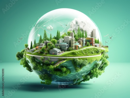 An image of sustainable innovations  including renewable energy solutions  eco-friendly materials  and green technologies