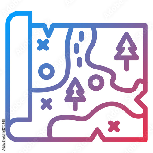 Vector Design Treasure Map Icon Style